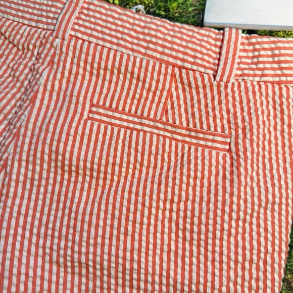 J. Crew Salmon & White Striped Seersucker 100% Cotton Chino 2.5” Shorts Size 4 - Picture 8 of 8